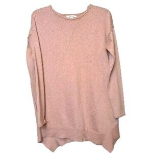 89th & Madison Pale Pink Asymmetrical Pullover Sweater Handkerchief Hem Womens S